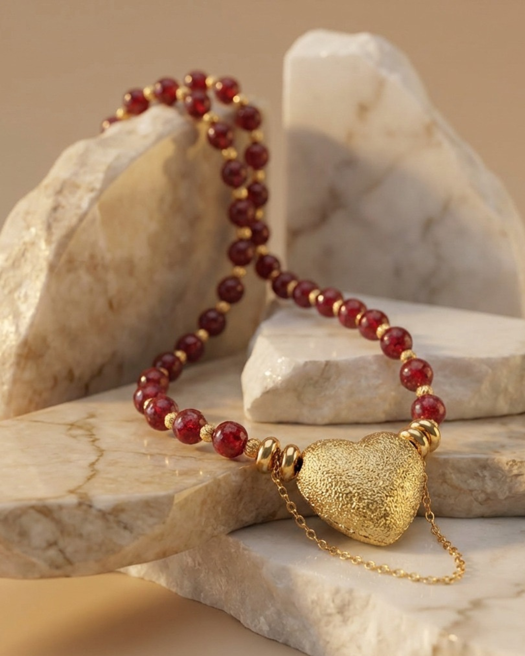 Collar corazón diamantado