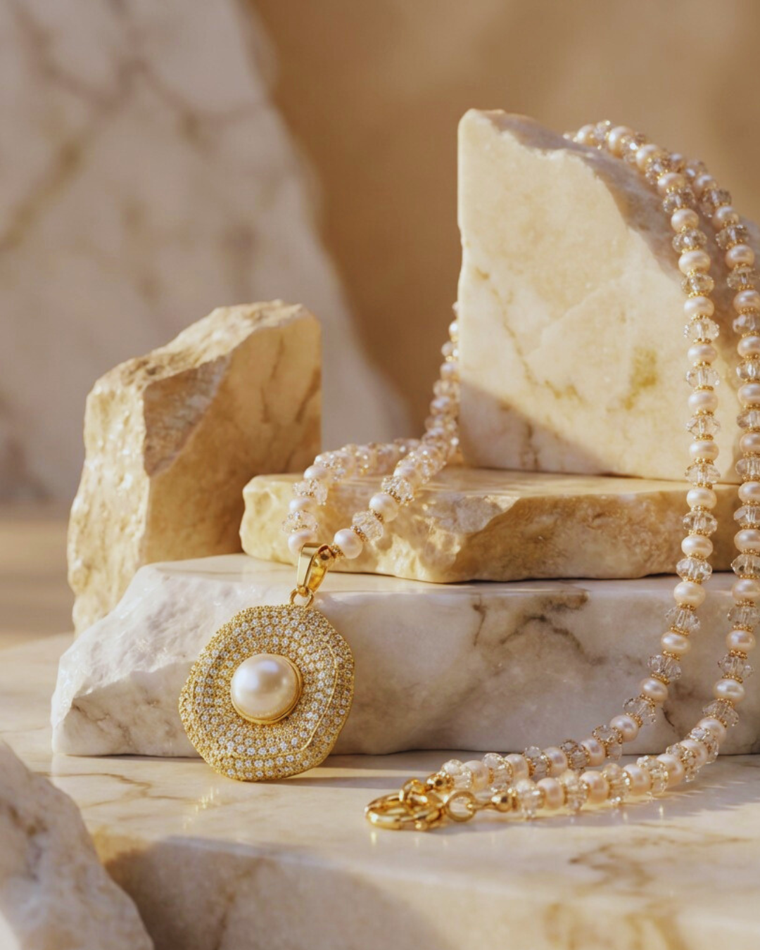 Collar largo de perlas