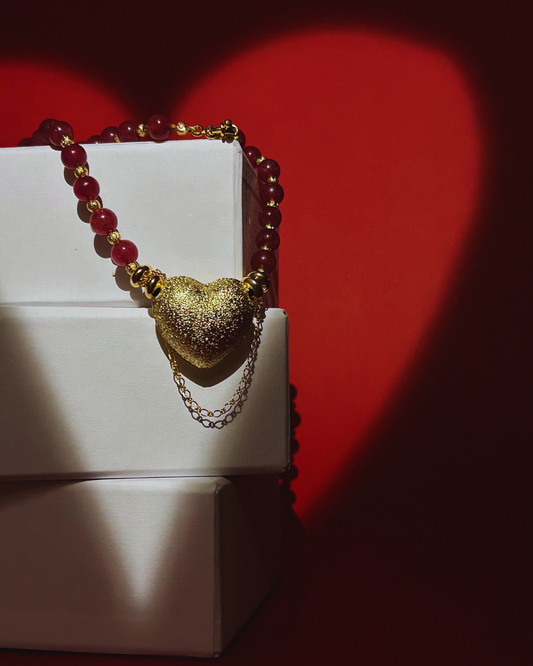 Collar corazón diamantado